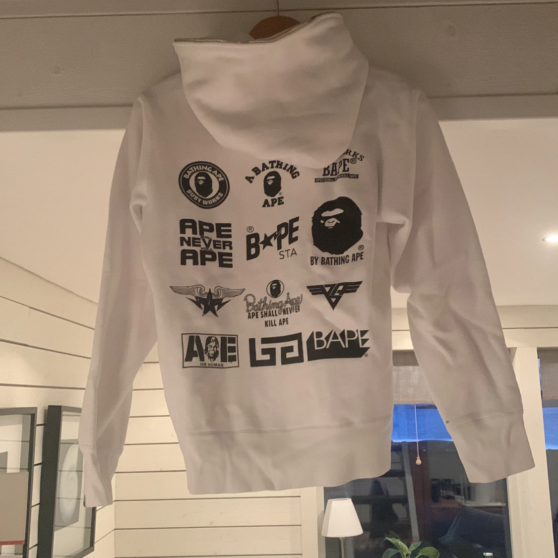 Bape Full zip hoodie vit - 90