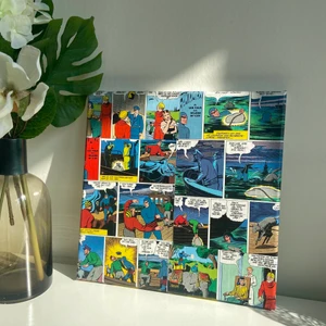 Vintage Comic Book Art - Handgjord 30x30 tavla. Utklipp från Lee Falk & Wilson McCoy ”Fantomen”. Bud tillåts