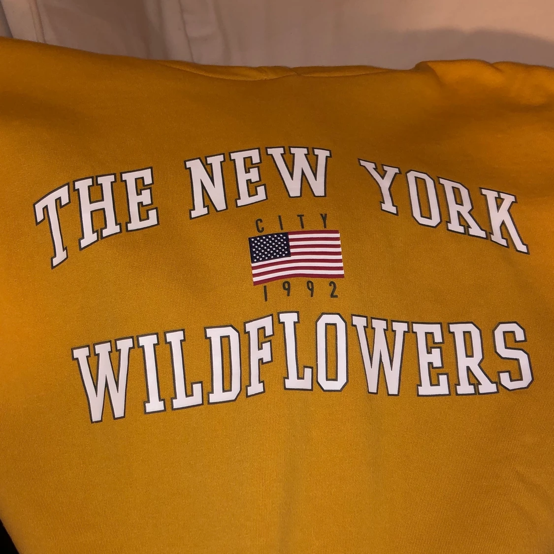 Senapsgul hoodie med resår  - 91