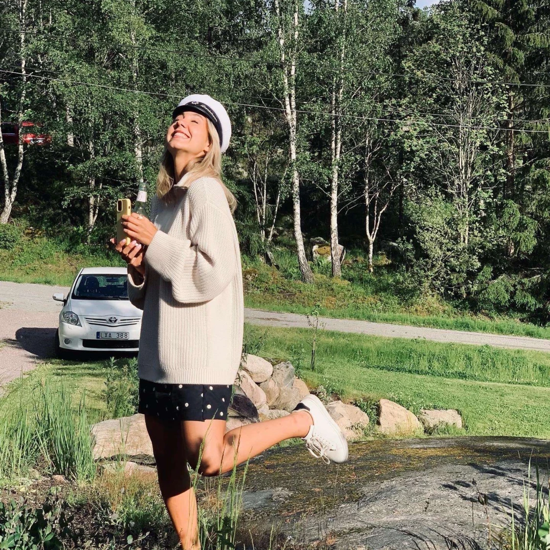 Stickad tröja med zip - 90