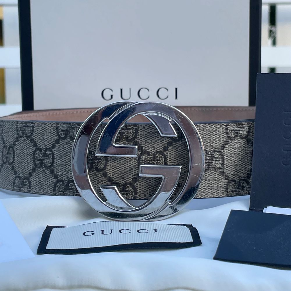 Gucci bälte - GG Supreme belt with G buckle | Plick