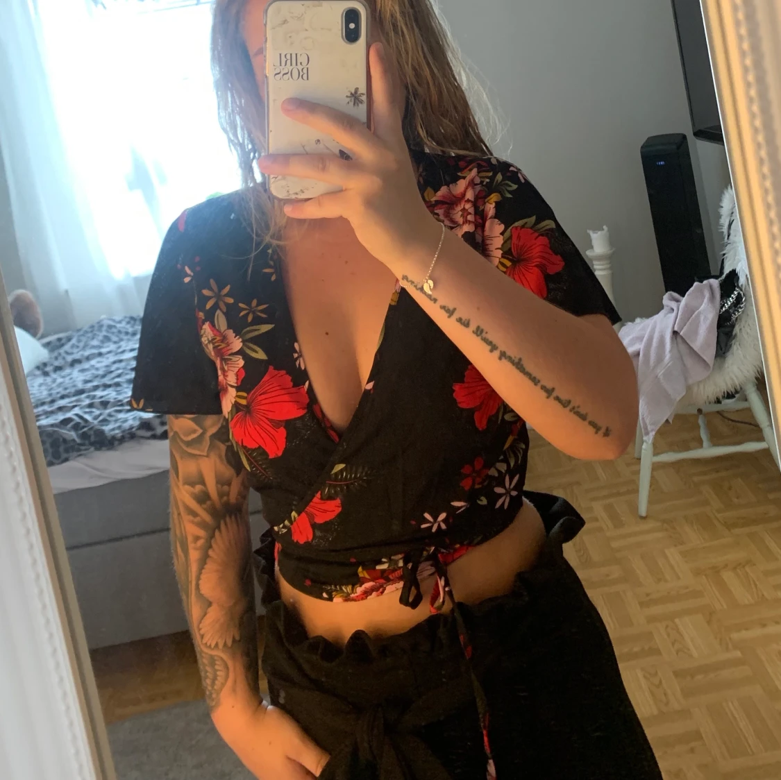 Blommig topp - 90