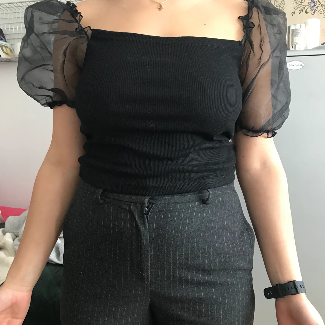 Tröja med puffärm - 91