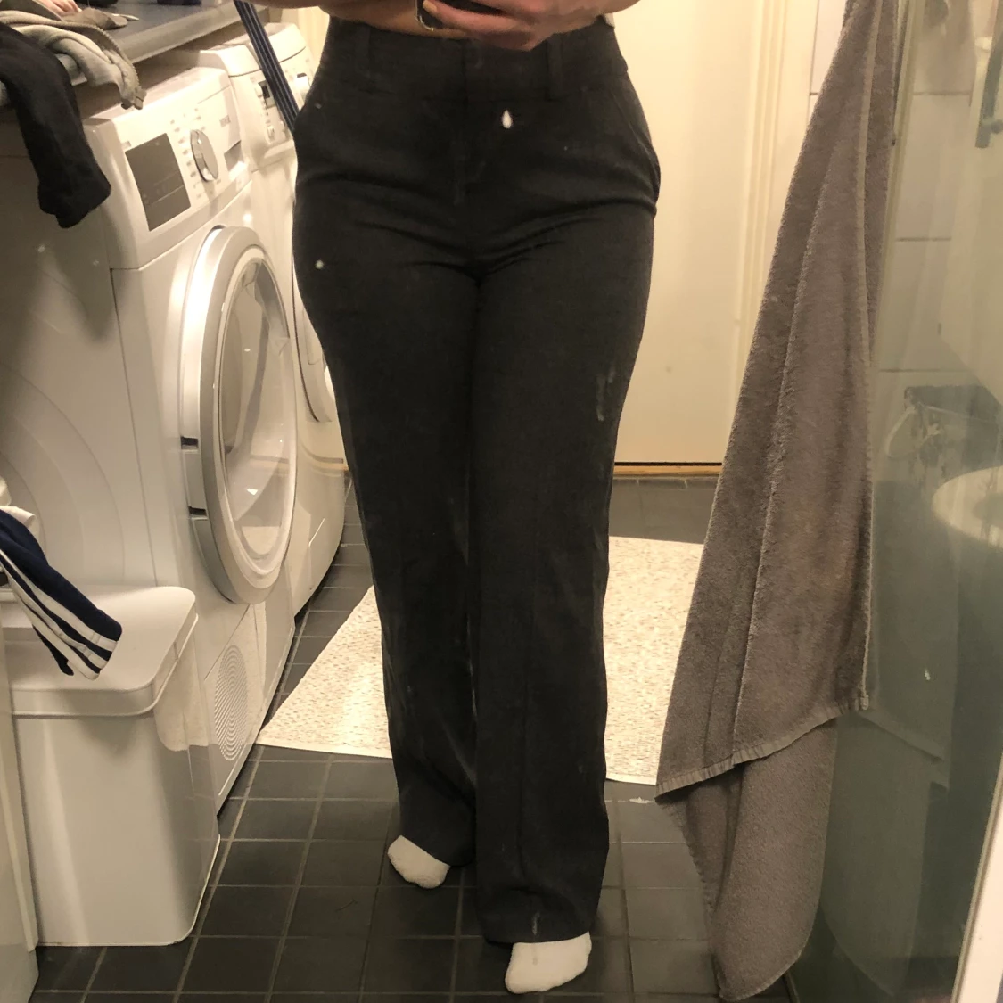 Grå kostym byxor - 90