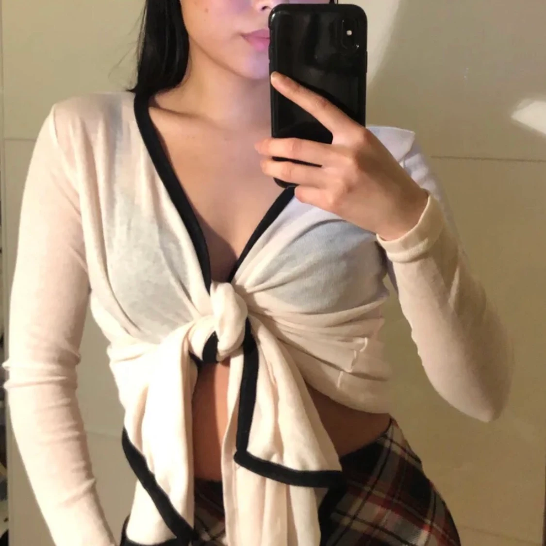 Vit tröja stickat XS/S