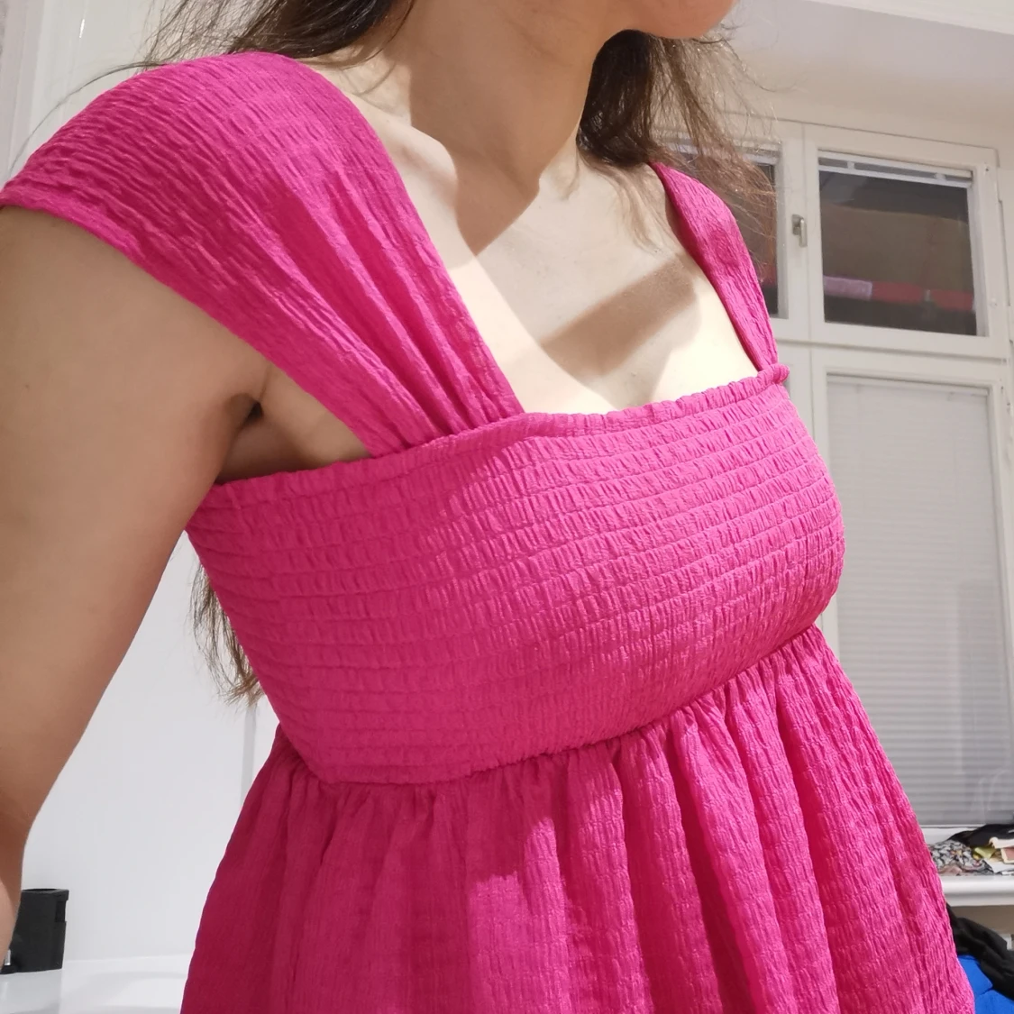 Rosa smockad topp - 90