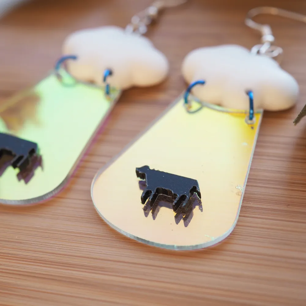 Earrings made from acrylic- light weight- colorful . Accessoarer.