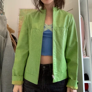 Grön vintage läderjacka - Grön vintage läderjacka, köpt på Lottas vintage i Odenplan.