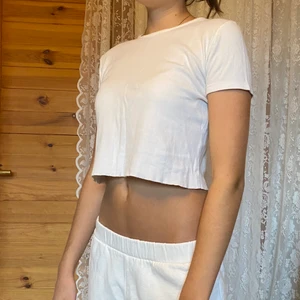 Vit kort t-shirt från Brandy Melville - Vit kort t-shirt från Brandy Melville i mycket gott skick, storlek xs/s