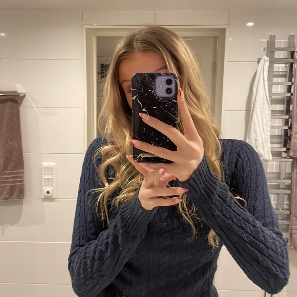 kabelstickad tröja från superdry