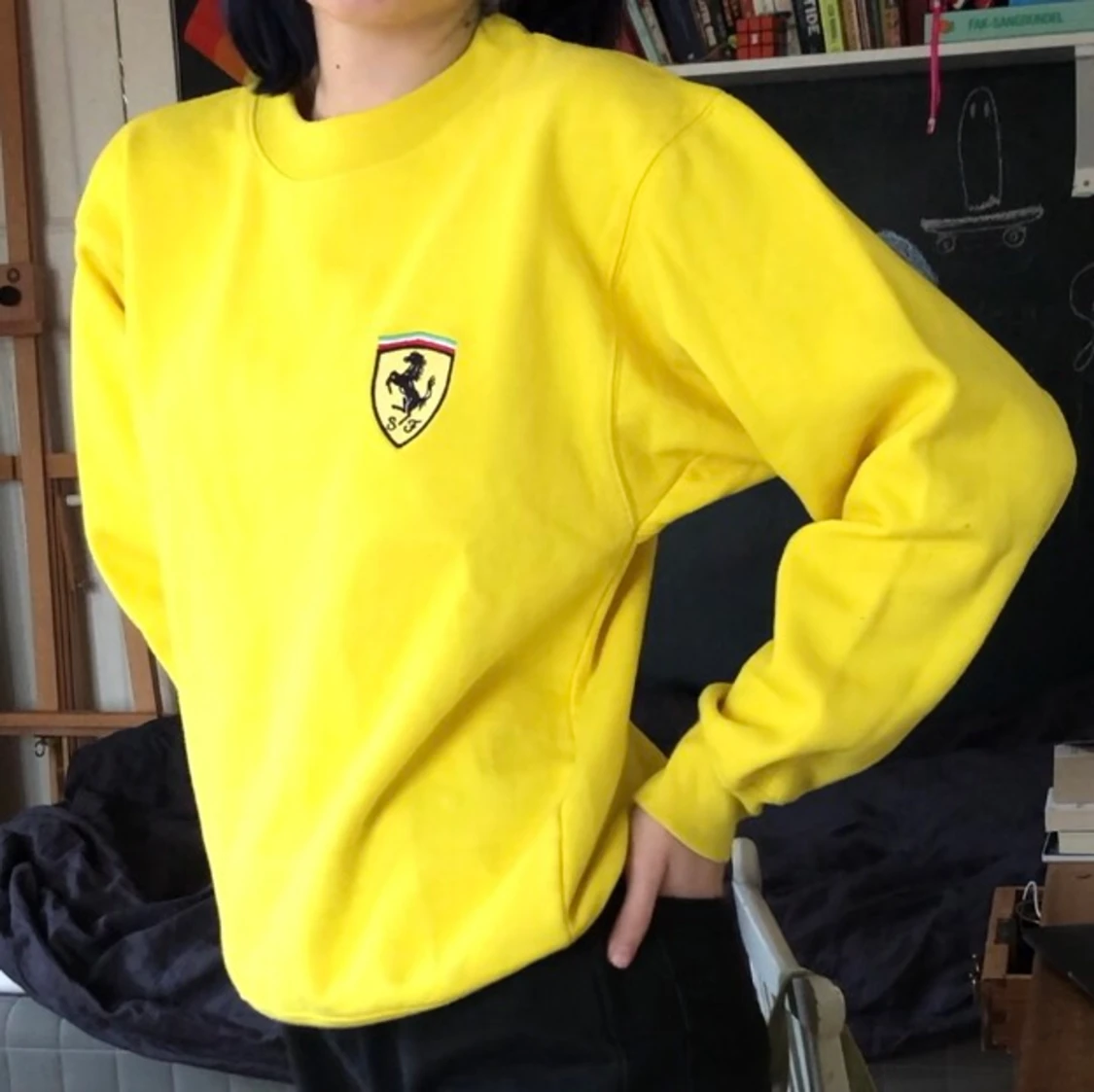 Yellow Ferrari crew neck 