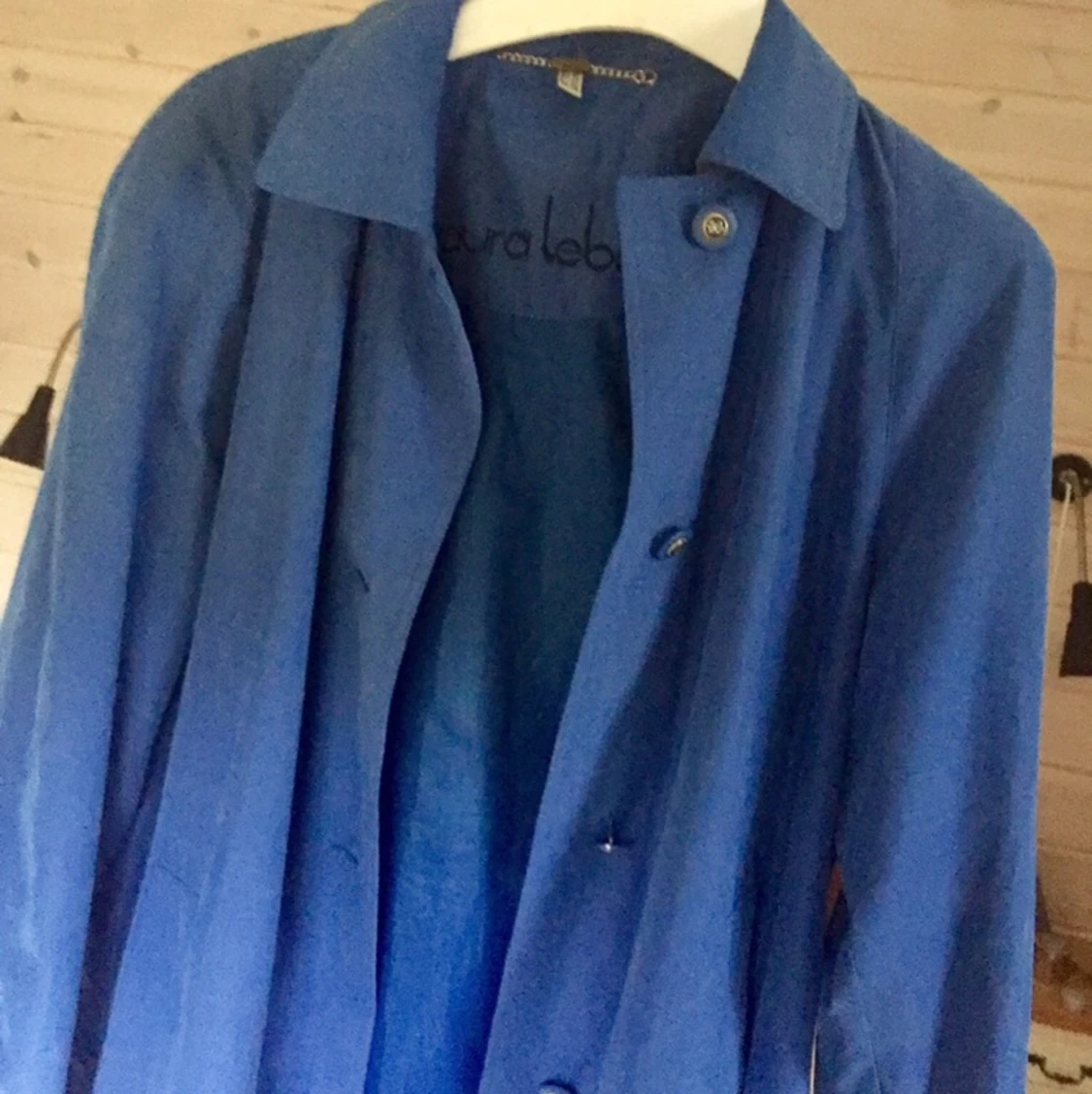 Himmelsblå trenchcoat - 90