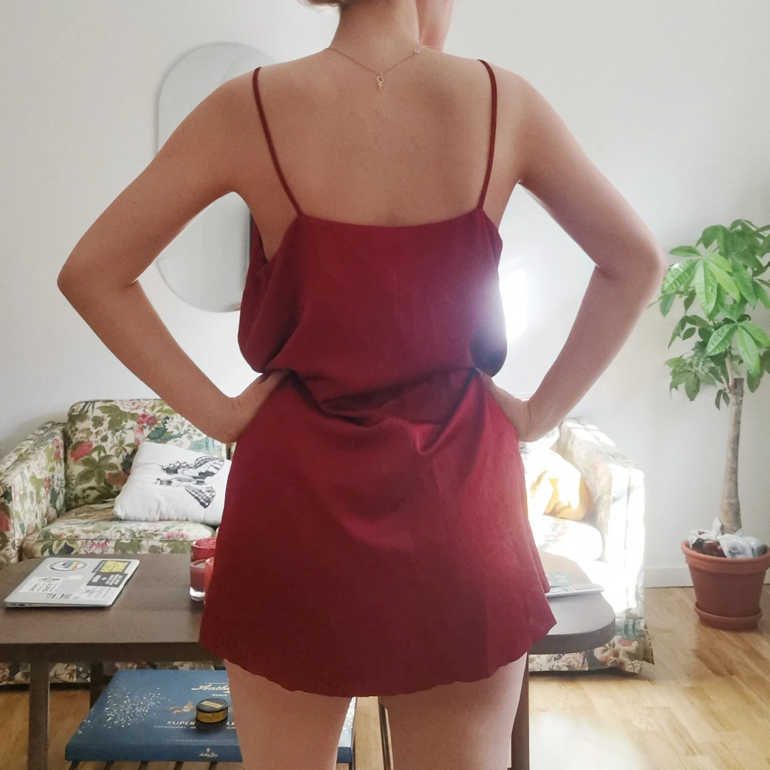 röd slipdress - 90