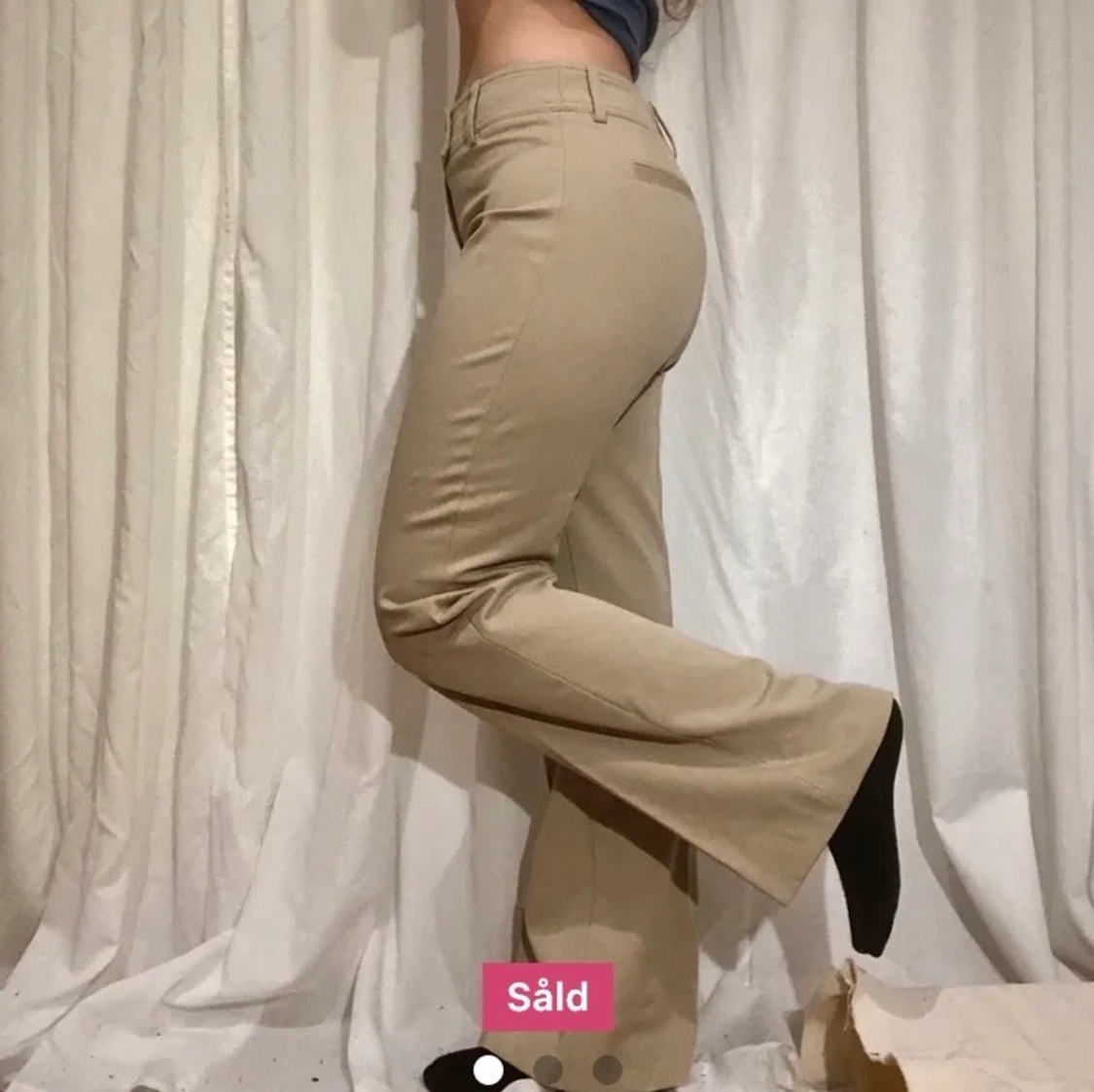 Beiga kostymbyxor - 90