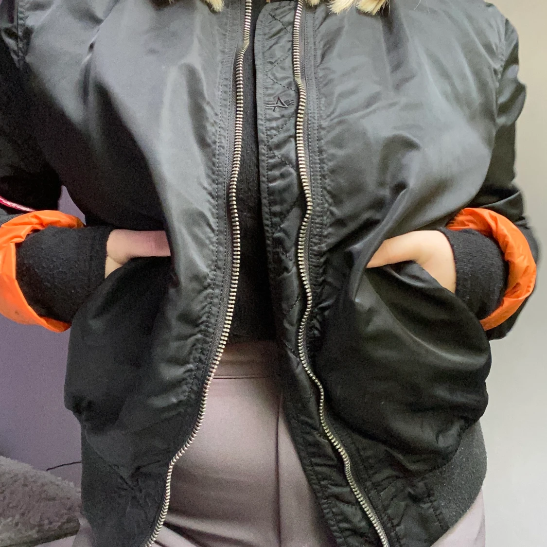 Svart Oversized bomberjacket