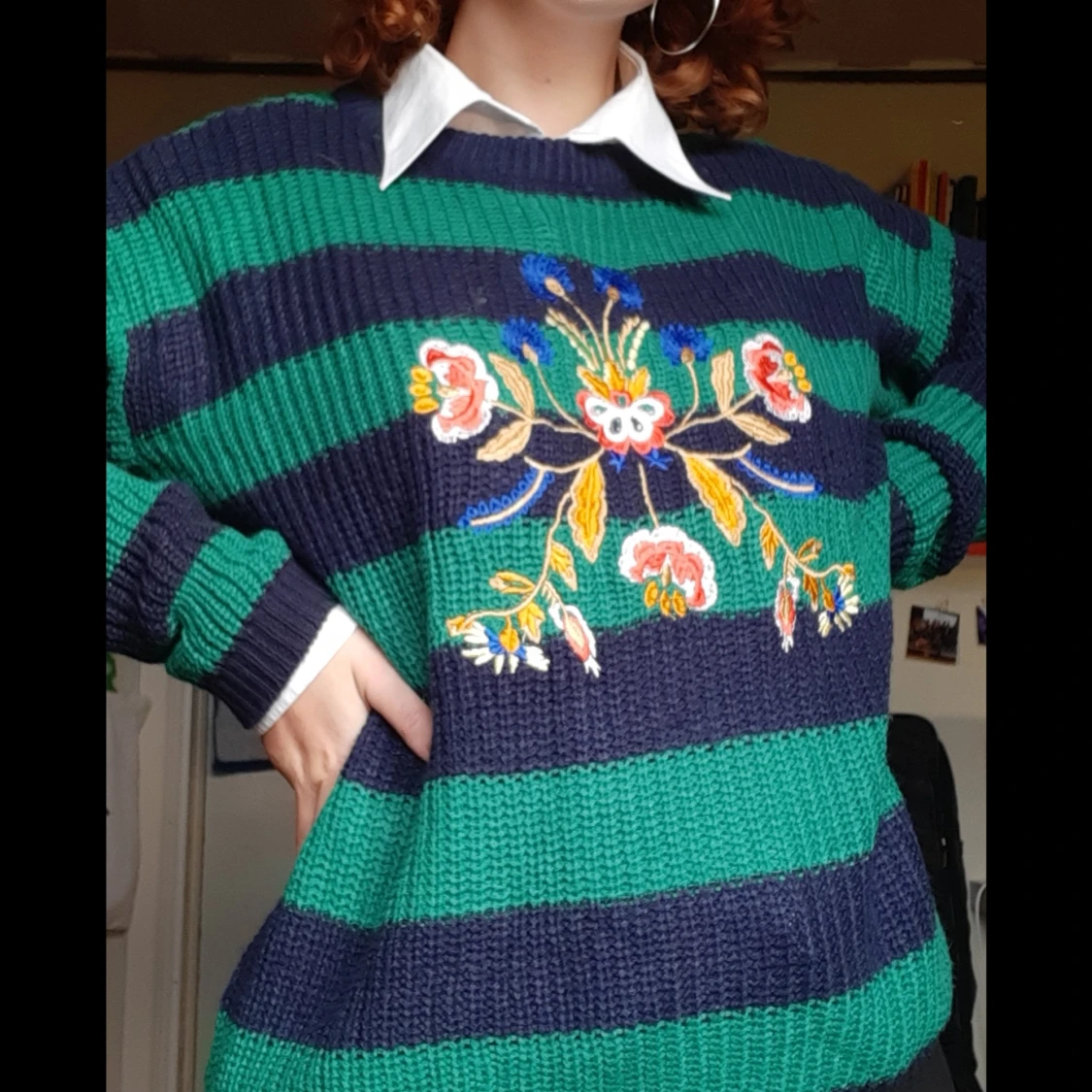 randig stickad tröja - 90