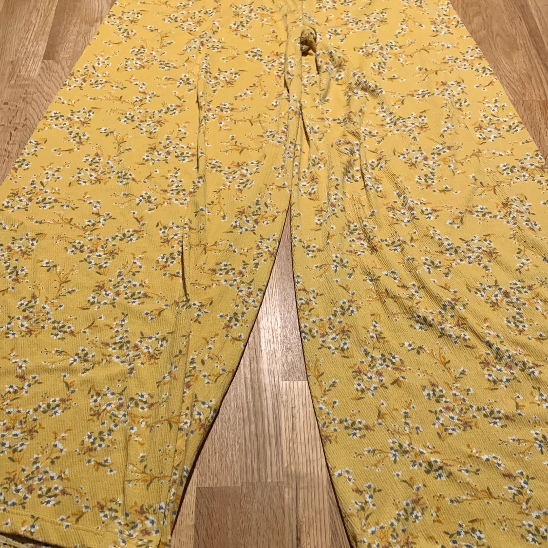 Yellow pants with flowers 