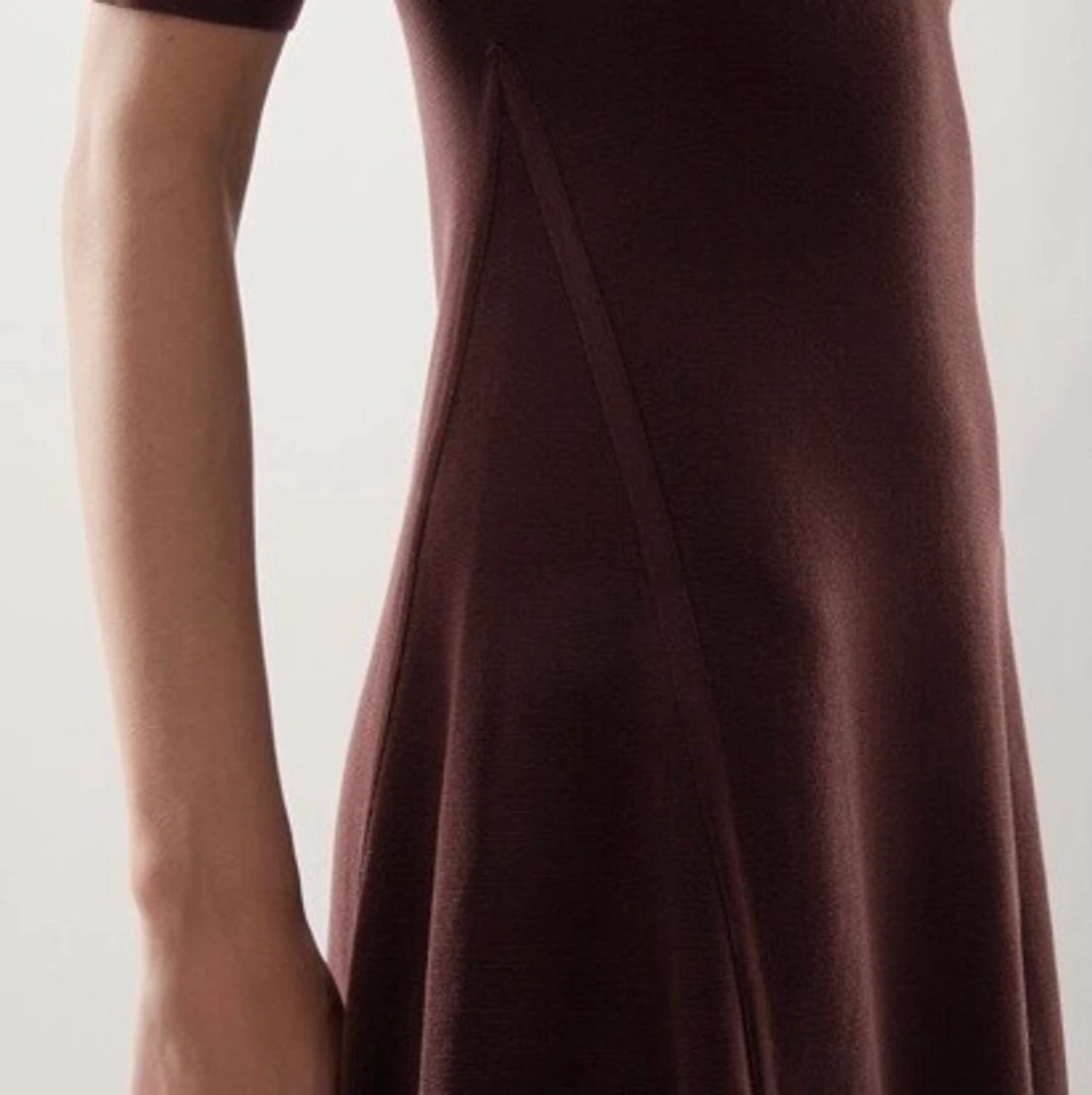 High Neck Knitted Midi Skater Dress Dark - 91