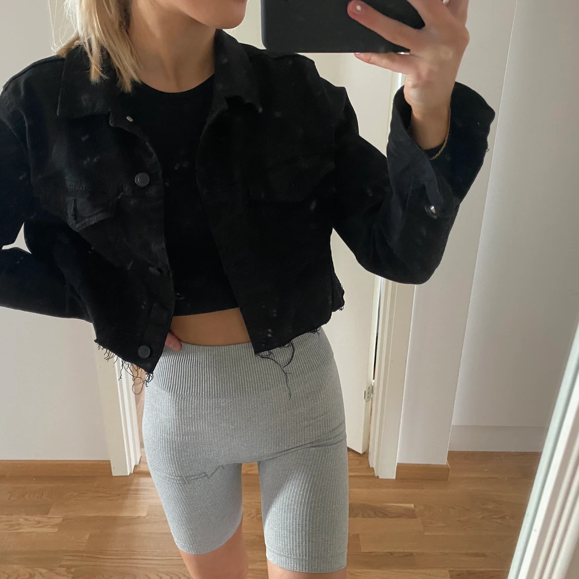 Croppad Jeansjacka - 90