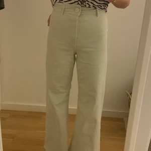 Mintgröna jeans från Zara - Ett par mintgröna jeans från Zara som jag använt fåtal gånger och är lite för korta för mig och därav säljer⭐️⭐️