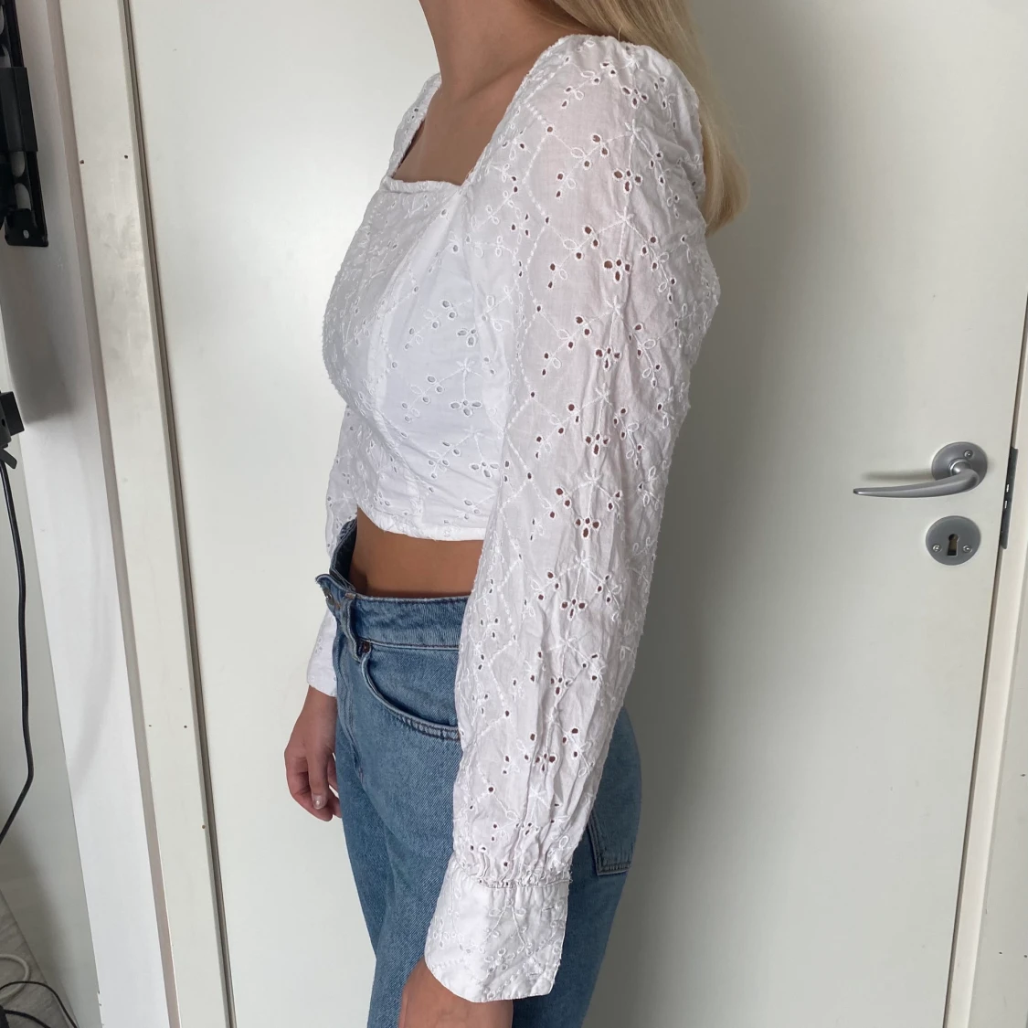 Vit spets topp från BikBok - 90