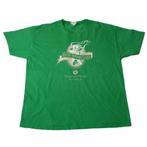 Maine Senior Games - Vintage Graphic Tee - En riktigt Nice grön thriftad tröja som har sjuk potential om man passar den med andra sköna plagg. Har lite av en baggy fit och är därför lite större än en vanlig L kanske men det är oftast bara snyggare! Thriftad på Out Of The Closet i Los Angeles