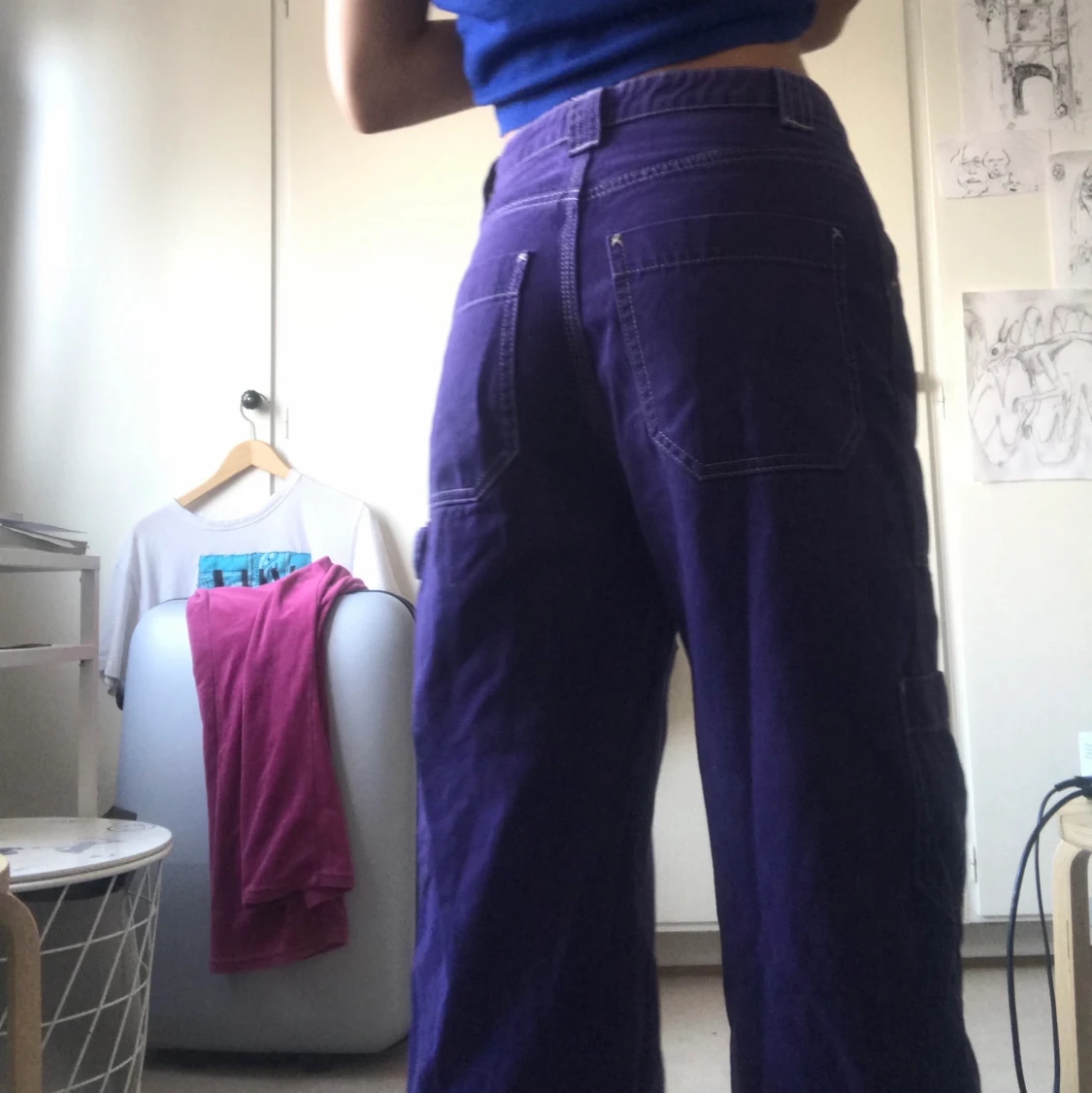 purple cargo pants - 90