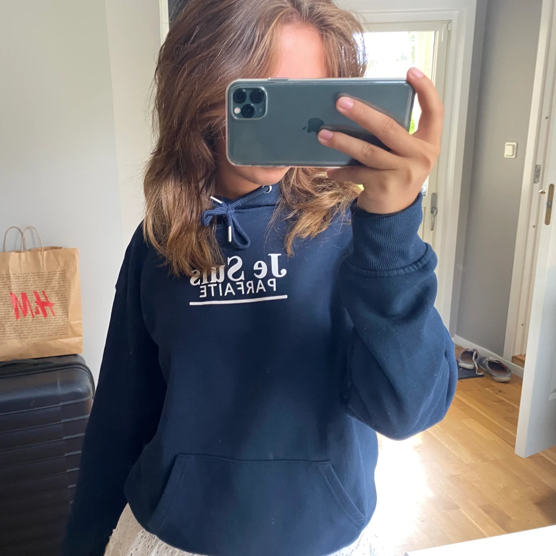 Blå hoddie