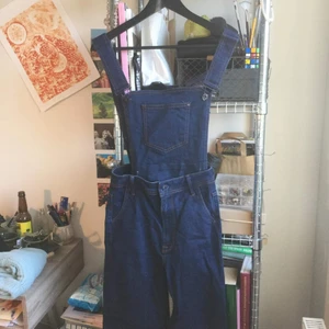 Snickarbyxor  - Snickarbyxor i jeanstyg. Överdelen kan knäppas av vilket är häftigt då man kan använda den som bara jeans också!!! Använda 1 gång för den är lite för liten för mig 