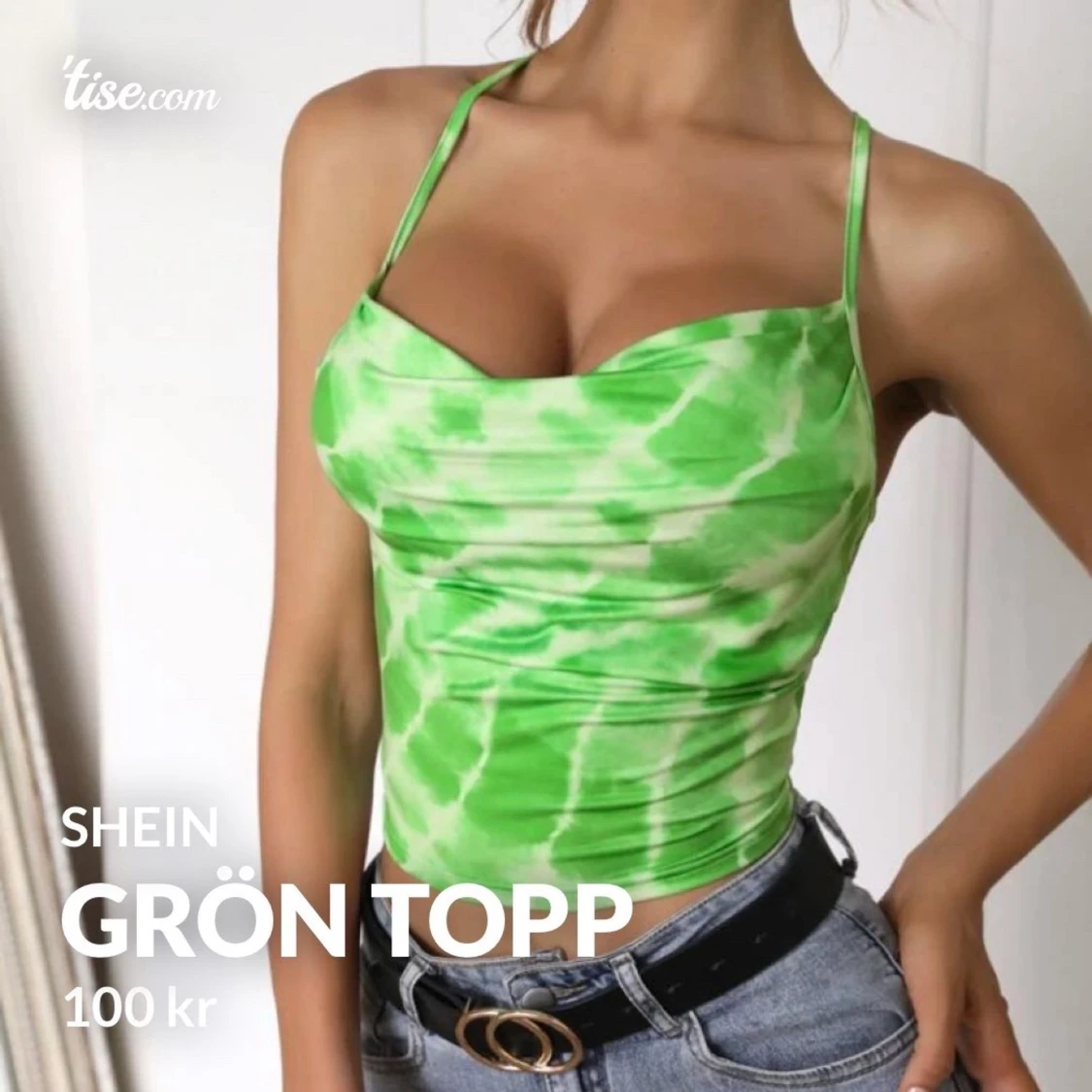 Grön topp med snöre 