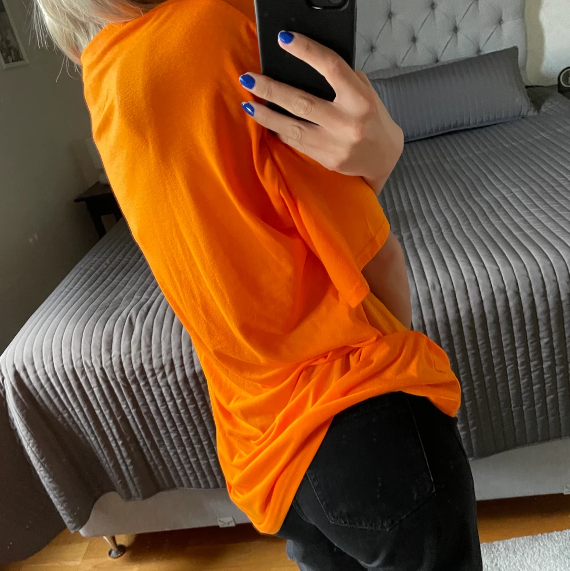 Orange oversized t-shirt strl S - 90