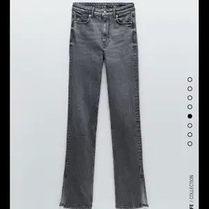 Ett par jeans från Zara som är väldigt populära, samt drygt använda. Jag köpte de på en Zara butik för tre månader sedan men de har tyvärr inte kommit till användning och därför väljer jag att sälja dem. Eftersom de var väldigt långa är de klippta nerifrån, men det är inget man lägger märke till. Och längdskillnaden är knappt 1-2cm 