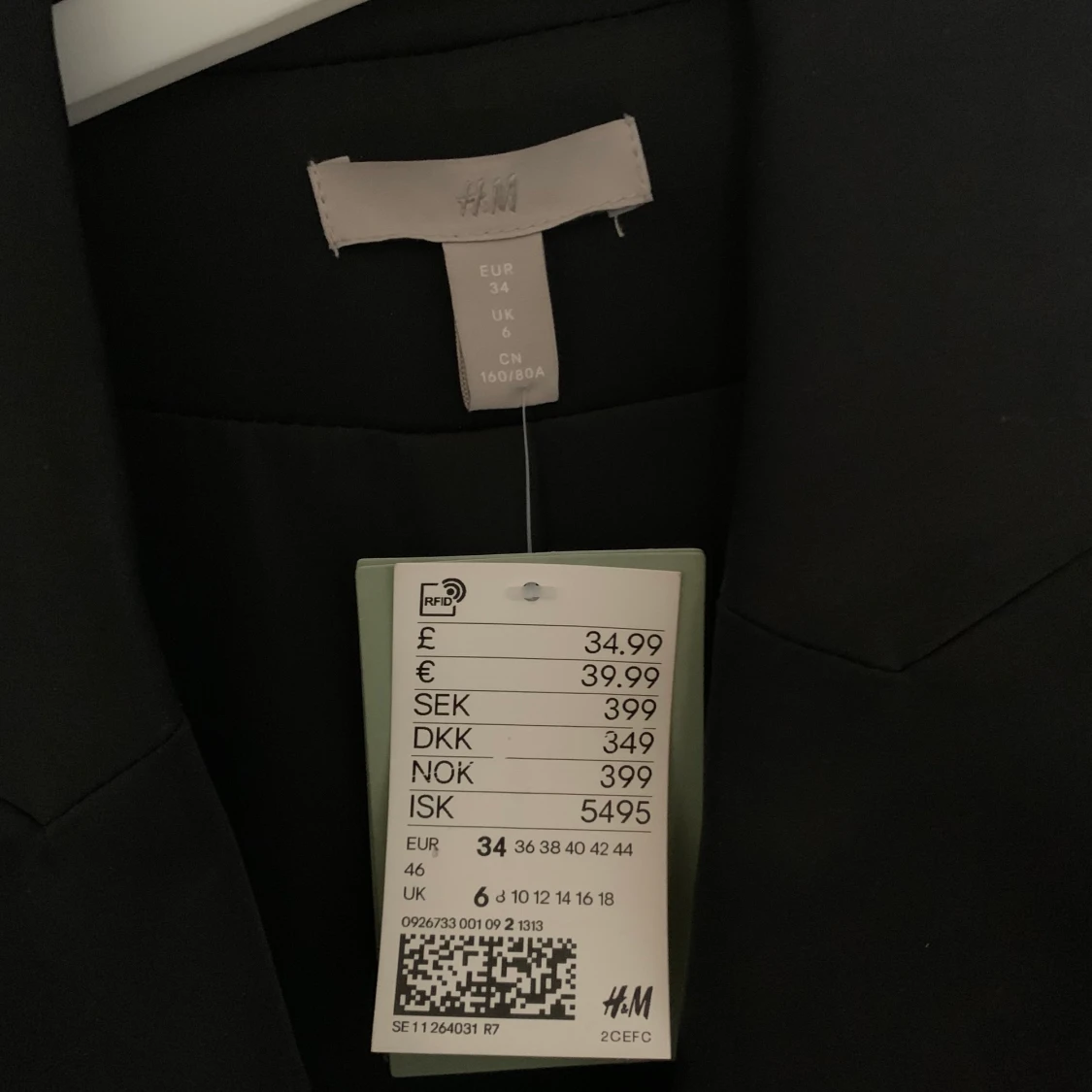 Oanvänd klänning, Hm storlek 34 - 91