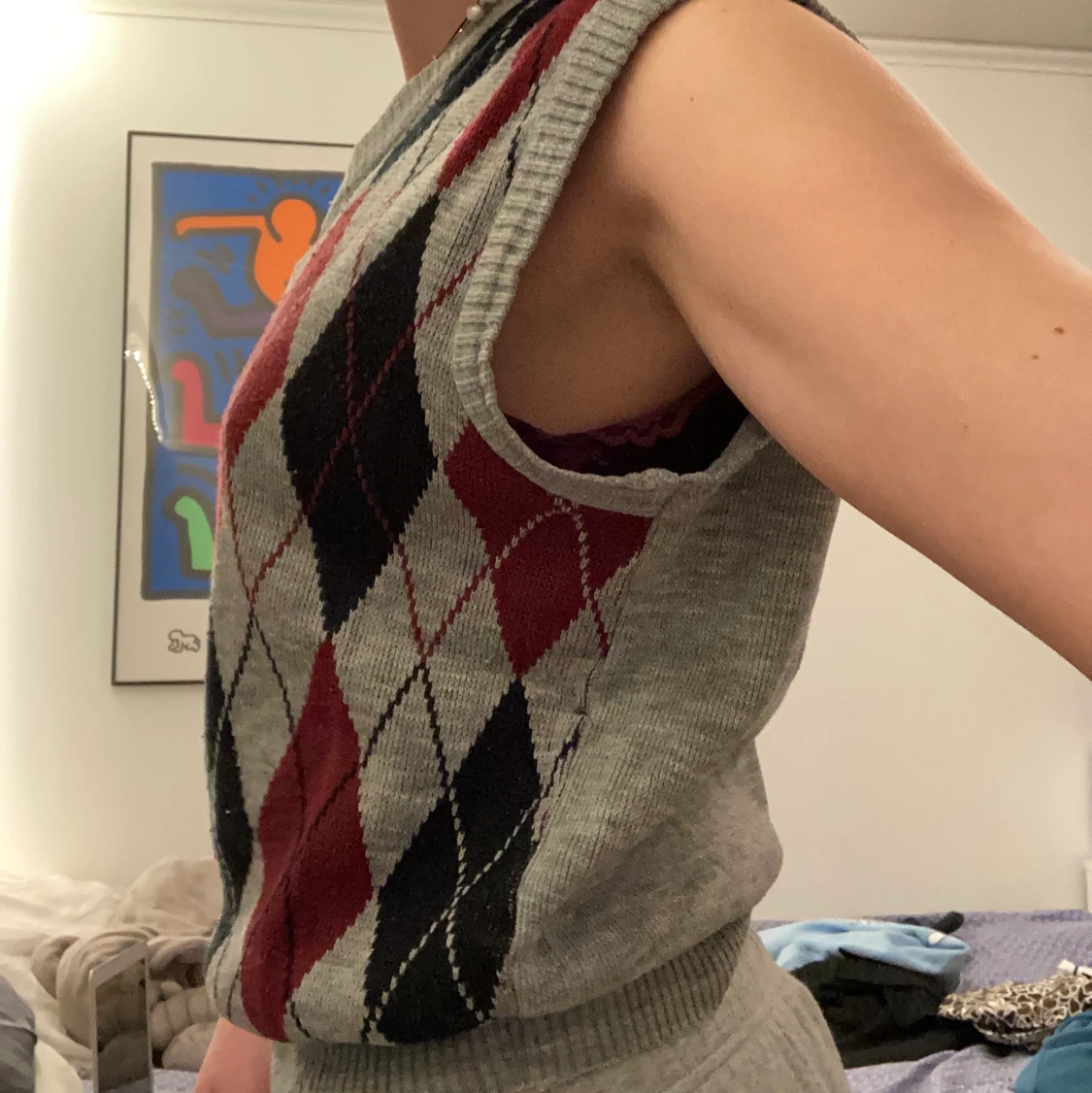 Söt stickad väst  - 90