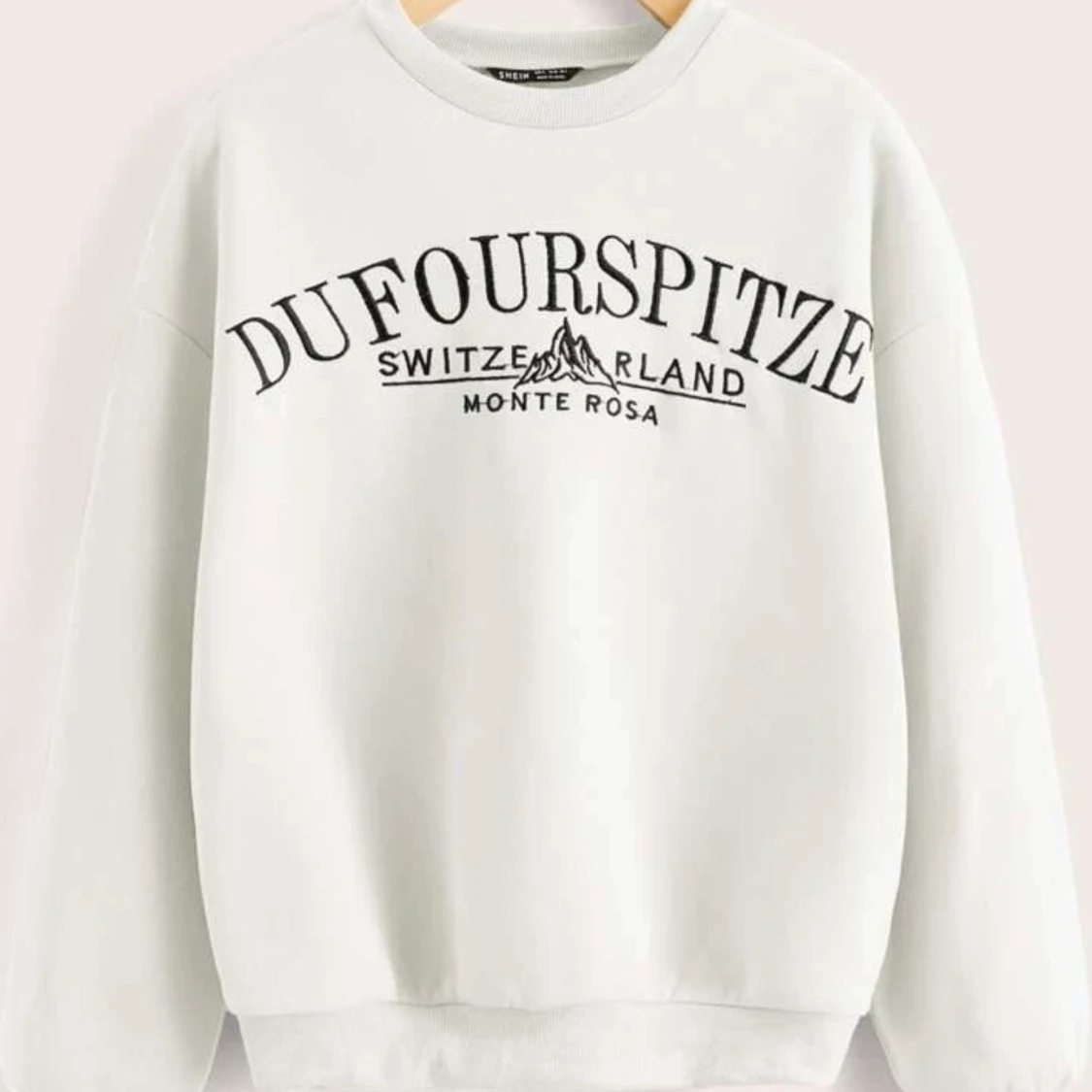 Vit sweatshirt med tryck - 91