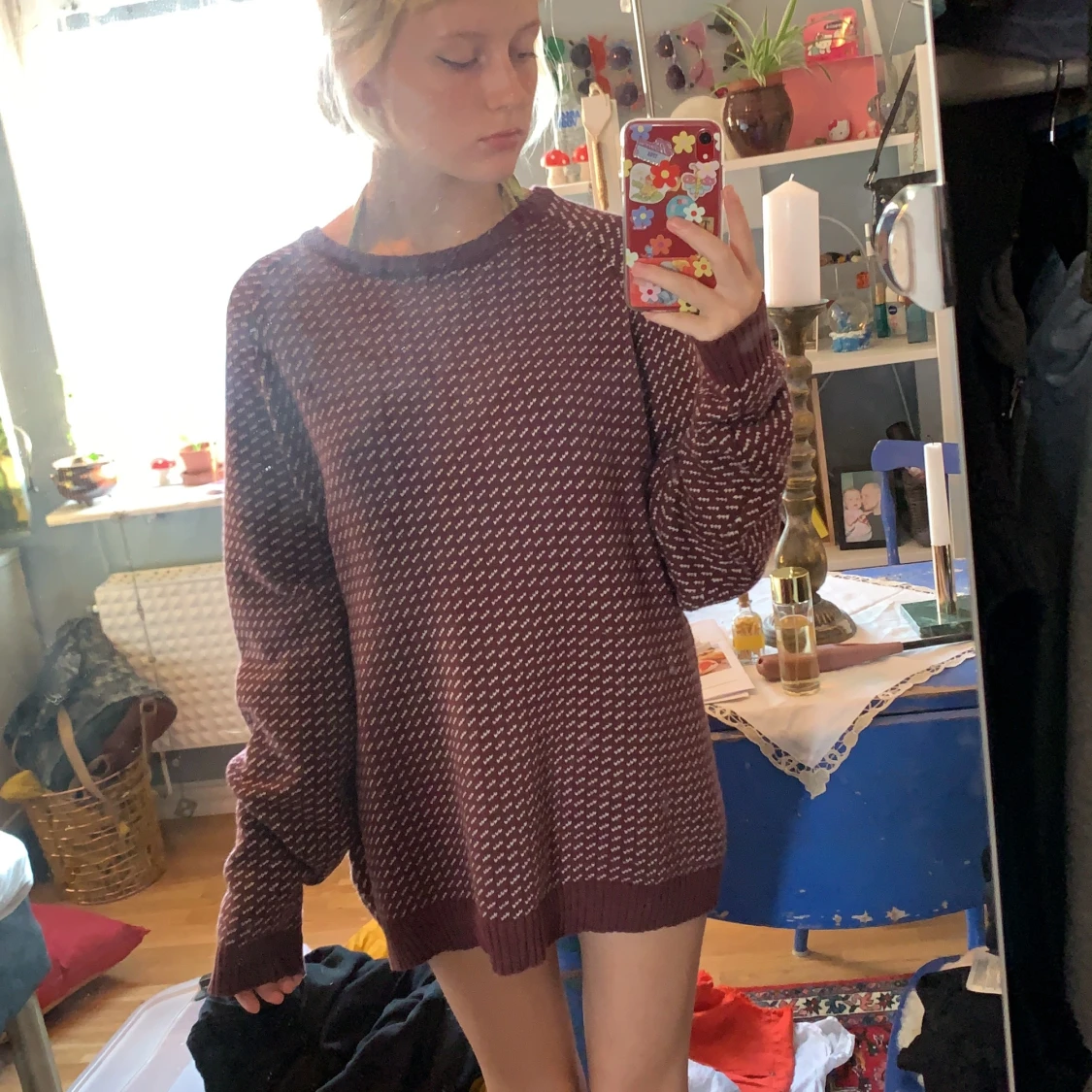 Mysig stickad tröja  - 90