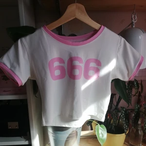 Tröja 666 - Helt unik och superfin tröja som sitter jättefint och tight! ❤️ Lite see through! Om det är många som är intresserade blir det budgivning 😊 (ej köpt på shein) 