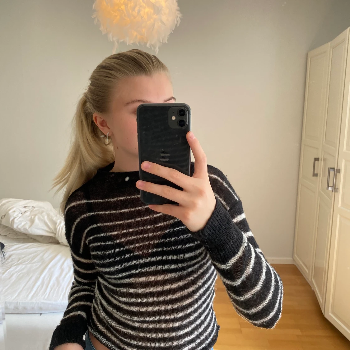 Långärmad randig tröja - 91