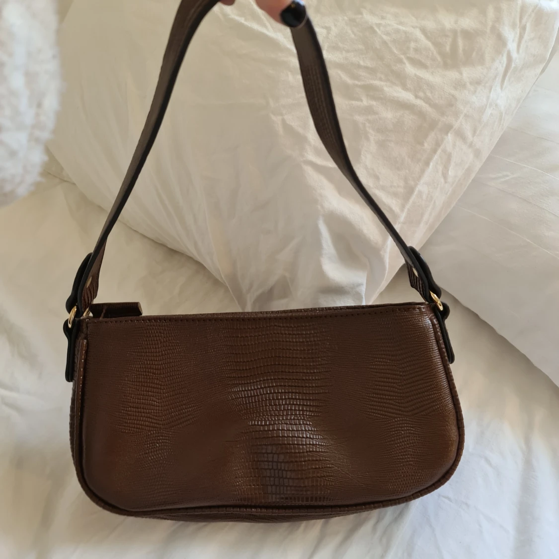 Brun baguette väska