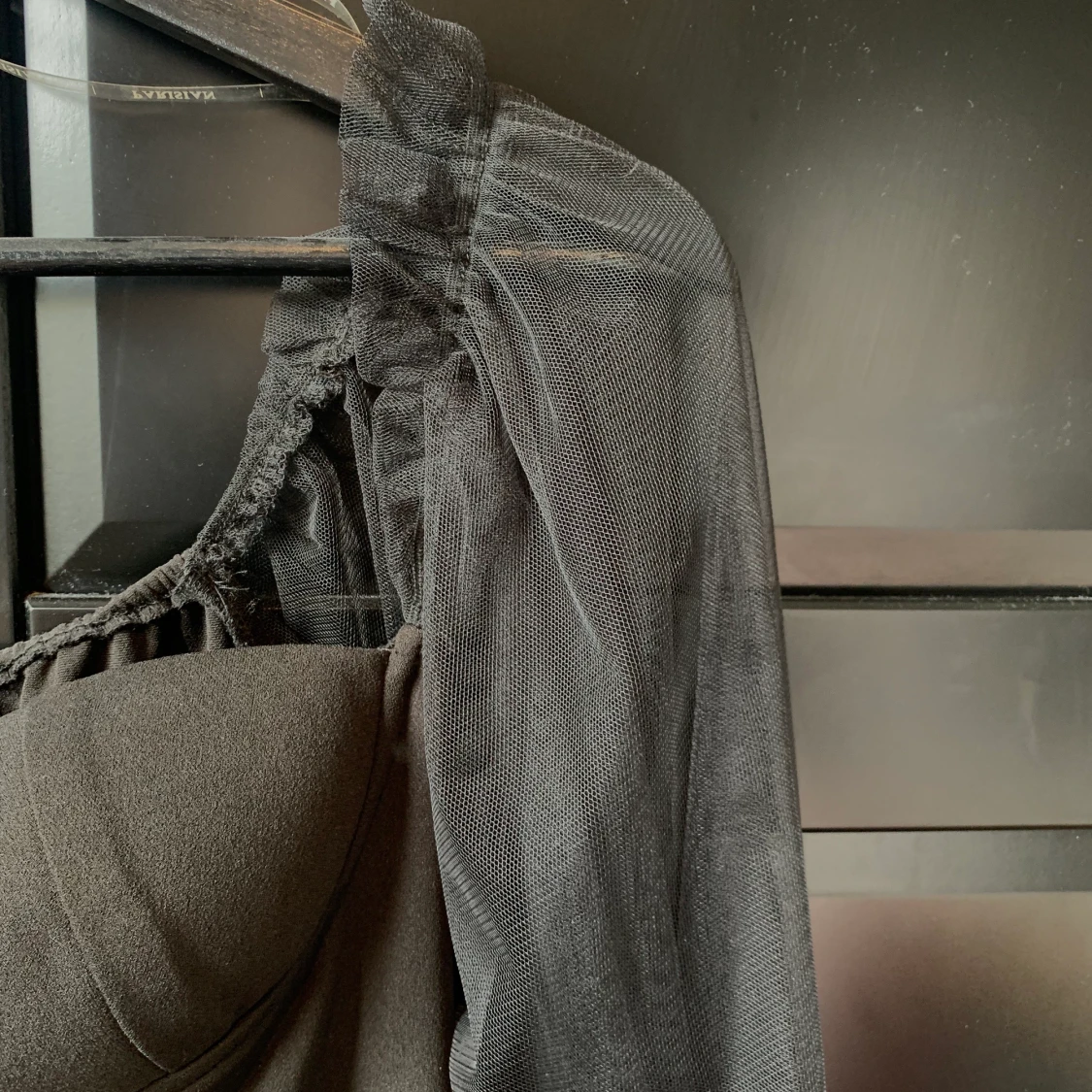 ”sheer sleeve bodycon mini dress”  - 90