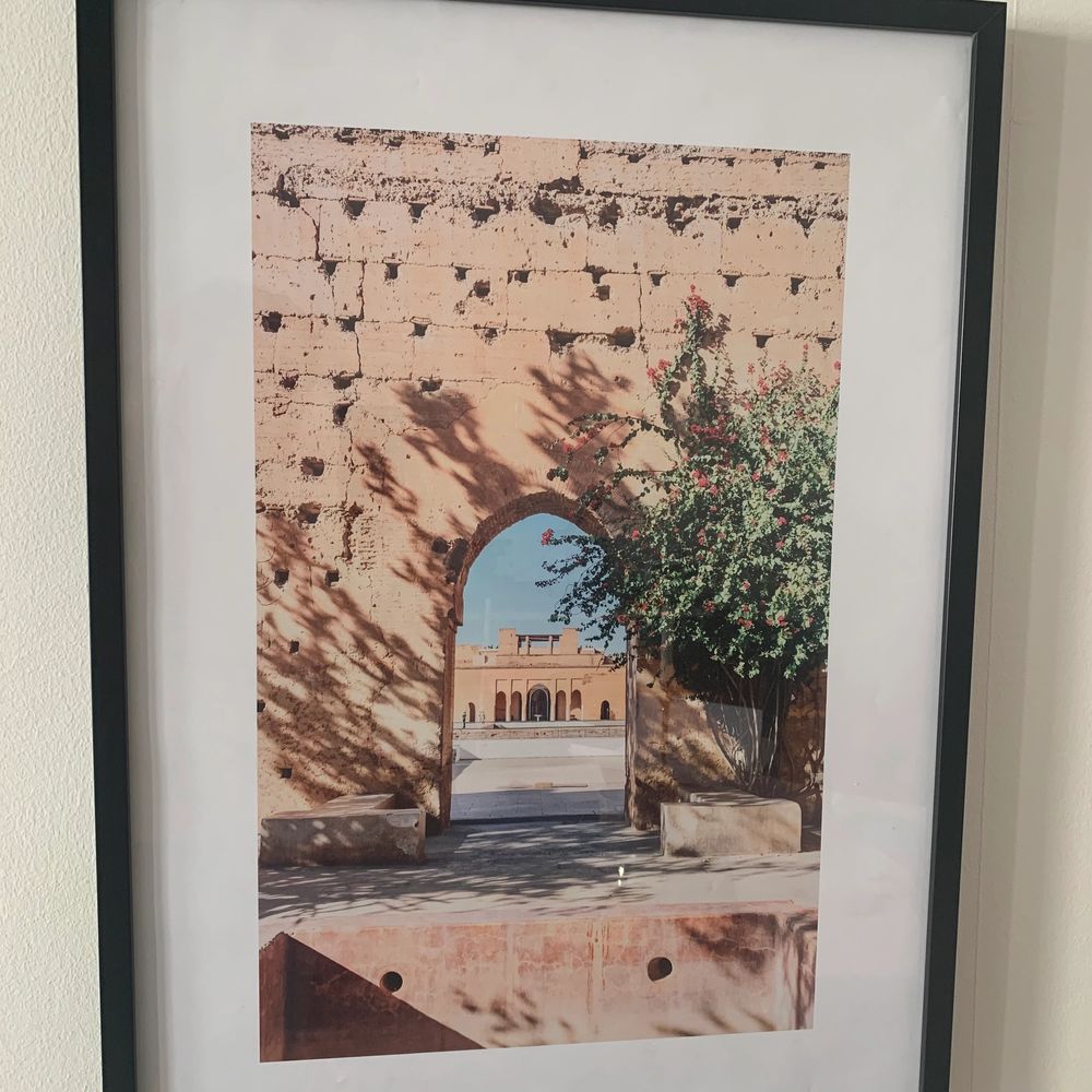 Olika posters/affischer. Säljer inte ramarna.  Poster ”Marrakesh/rosa växter”. 50x70. Nypris 259. Säljs för 150 kr. 🌸🌸. Övrigt.