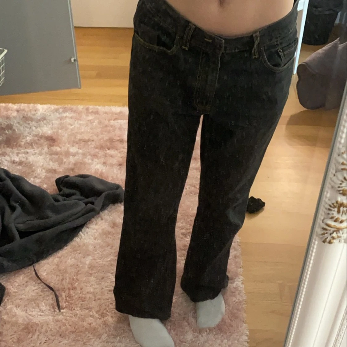 lågmidjade baggy jeans