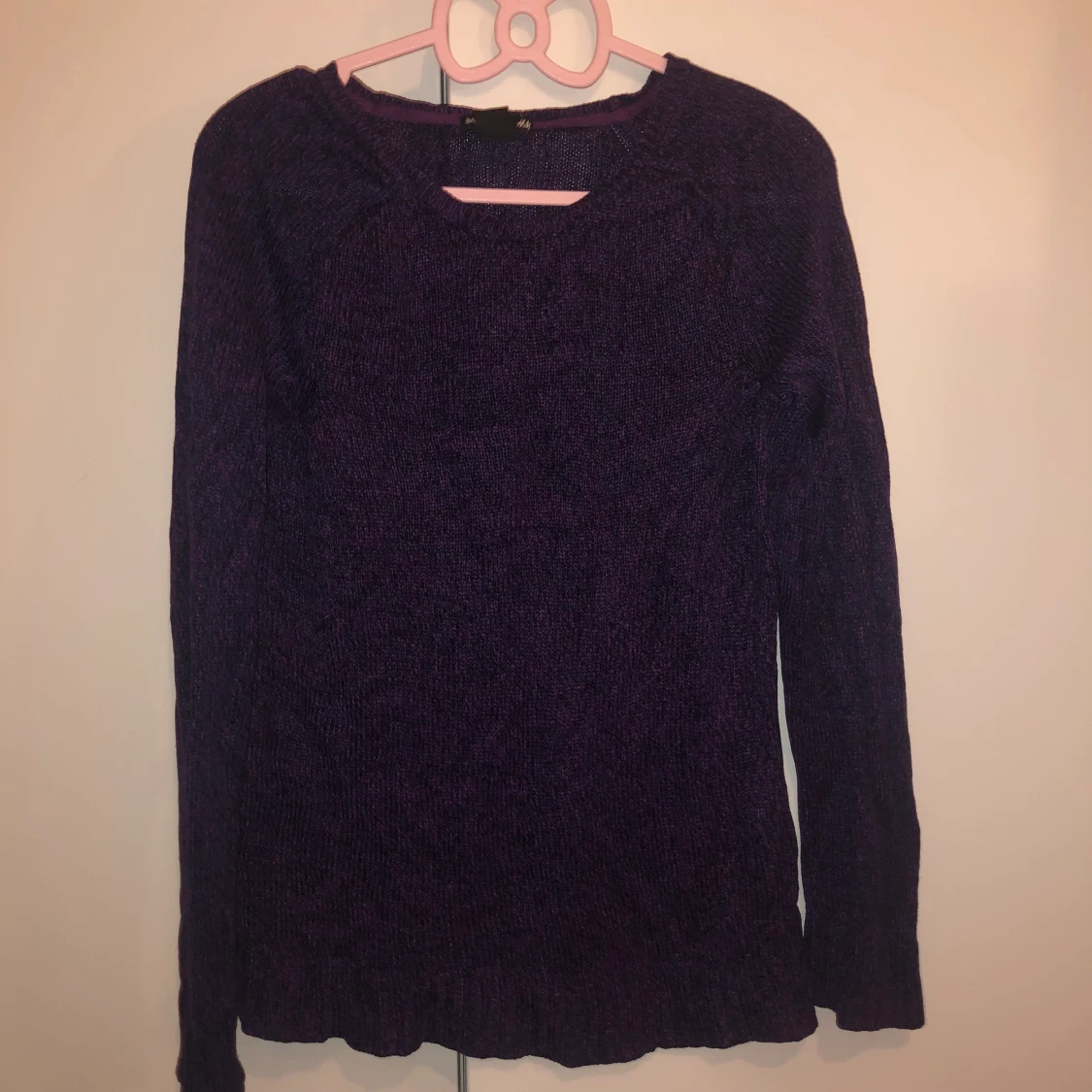 Stickad lila tröja  - 91