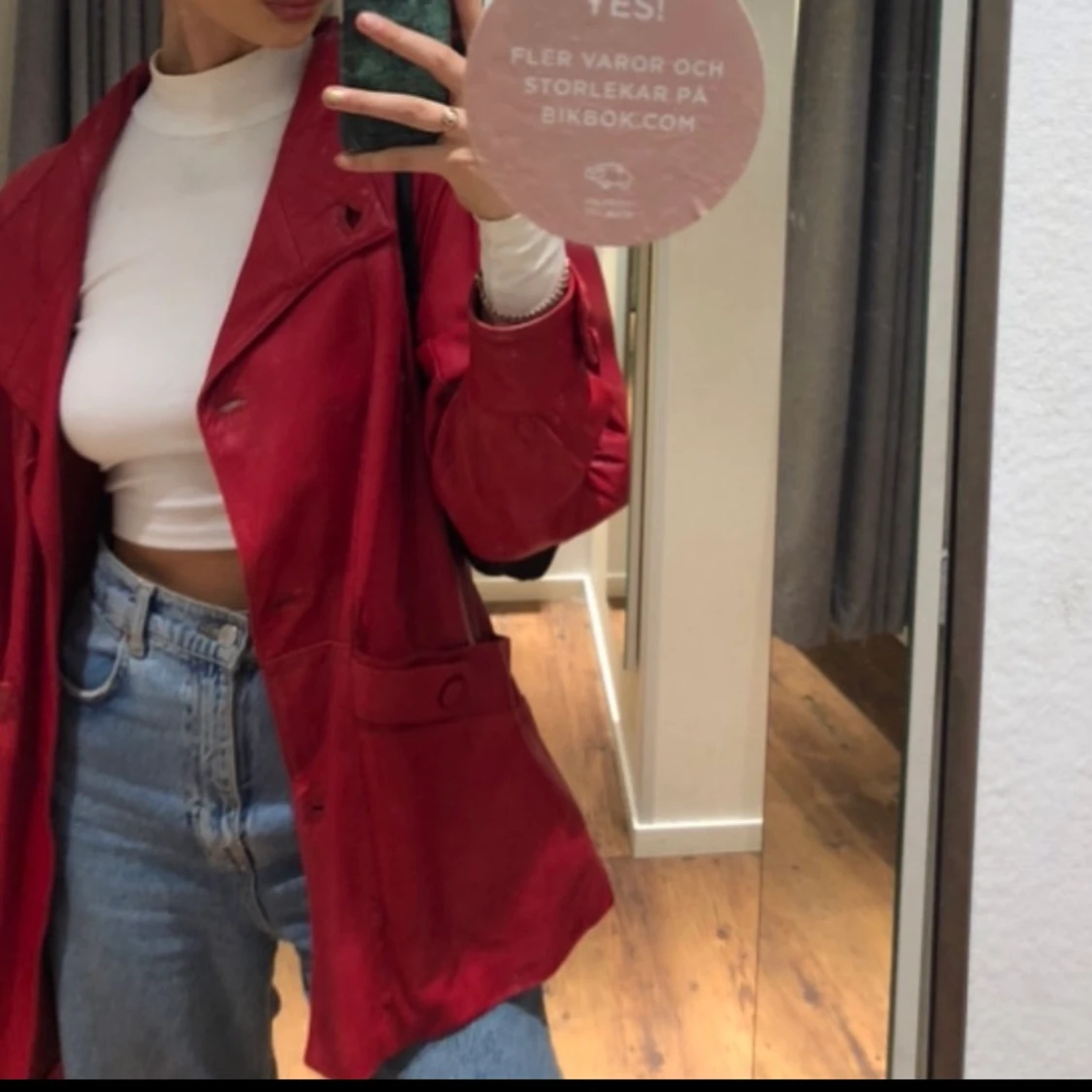 Röd skinnjacka  - 90