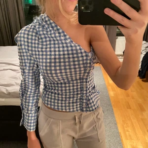 Zara blus  - En sjukt snygg blå rutig fest topp, i en jättehärlig färg. 😻😻 