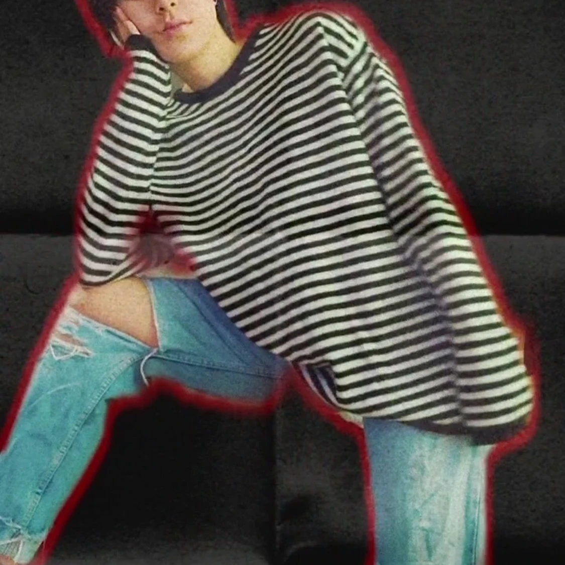 Randig Stickad Tröja H&M