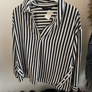 Stripped New Zara Blouse - L - Perfect condition cute shirt from Zara with super nice pearls on the side. Bought it second hand and never worn it! The size is L.  The price is negotiable, so feel free to send me a message to discuss or if you want more information/pictures!☺️ I accept Swish and PayPal if you rather do that!