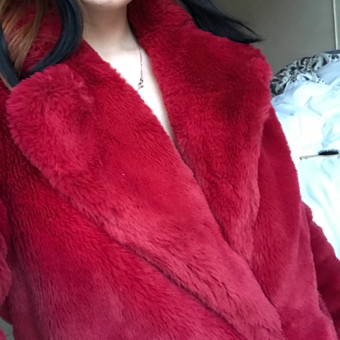 Hallon-röd secondhand fuskpäls!! - 91