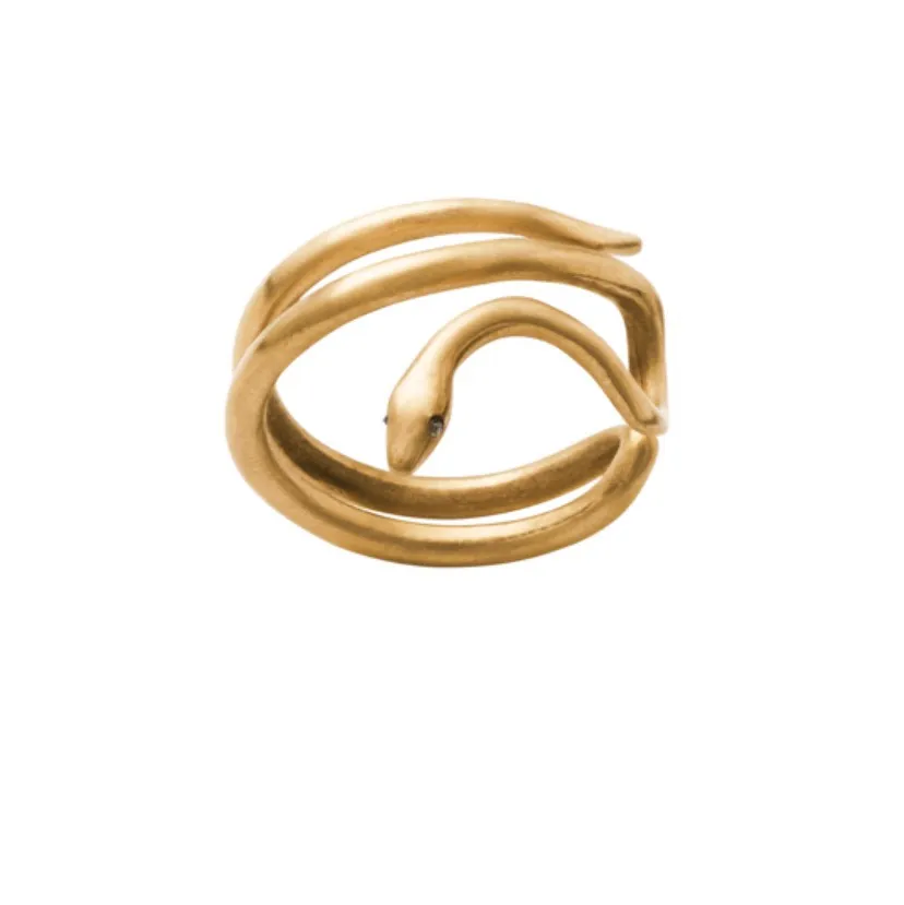 Snake ring från Edblad i matt guldfärg! Minns inte måttet men brukar ha s-m på ringar🤍köparen står för frakt🤍. Accessoarer.