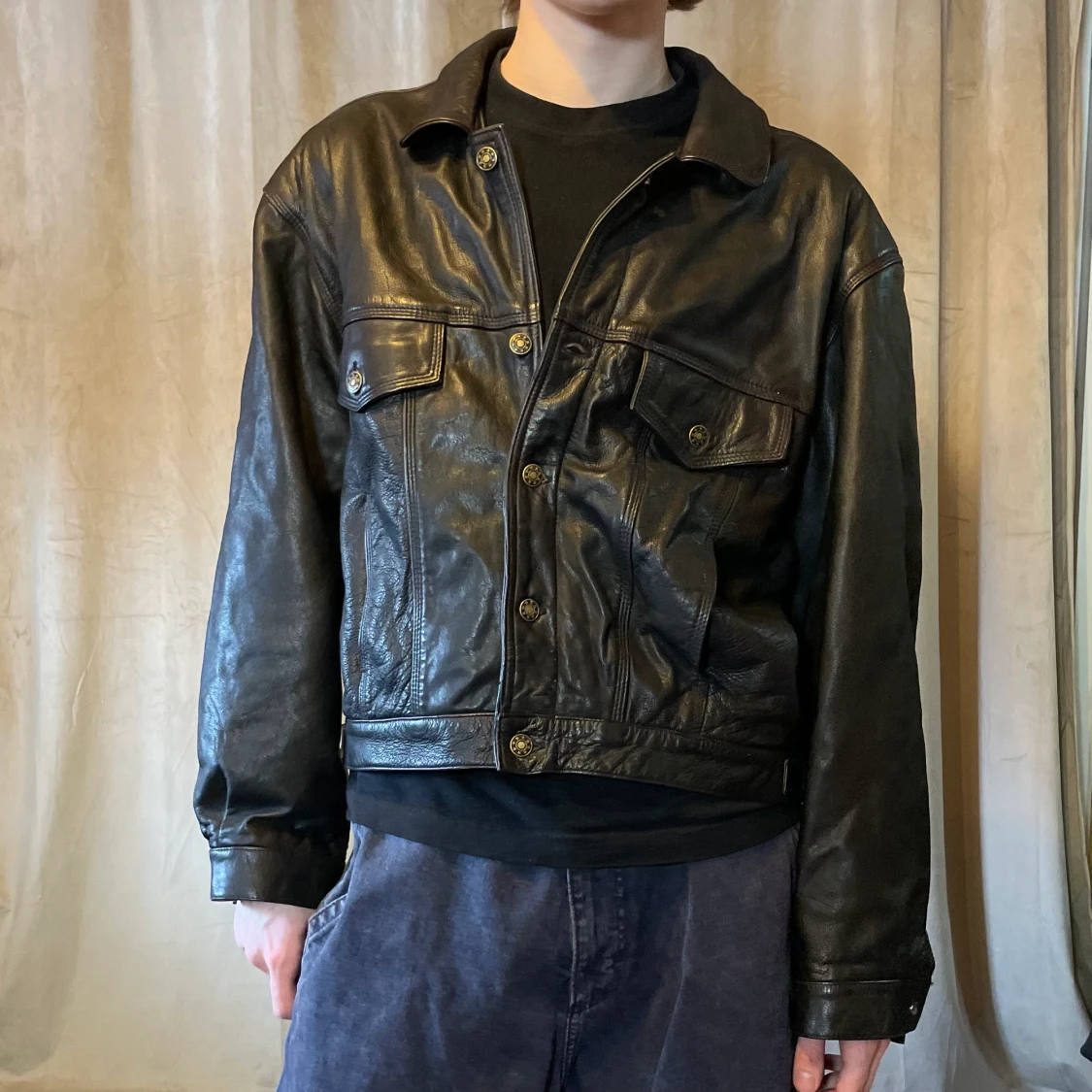 Äkta läder jacka